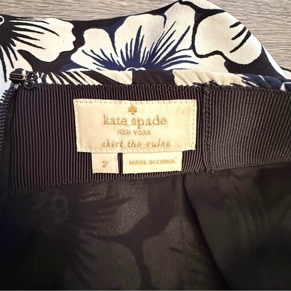 Kate Spade Hollyhock Double Layer Silk Blend Black and White/ Blue Mini Skirt - Picture 10 of 14